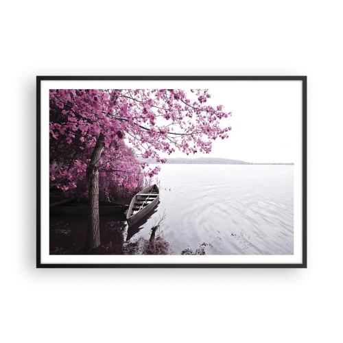 Plakat i sort ramme - I lyserød stilhed - 100x70 cm