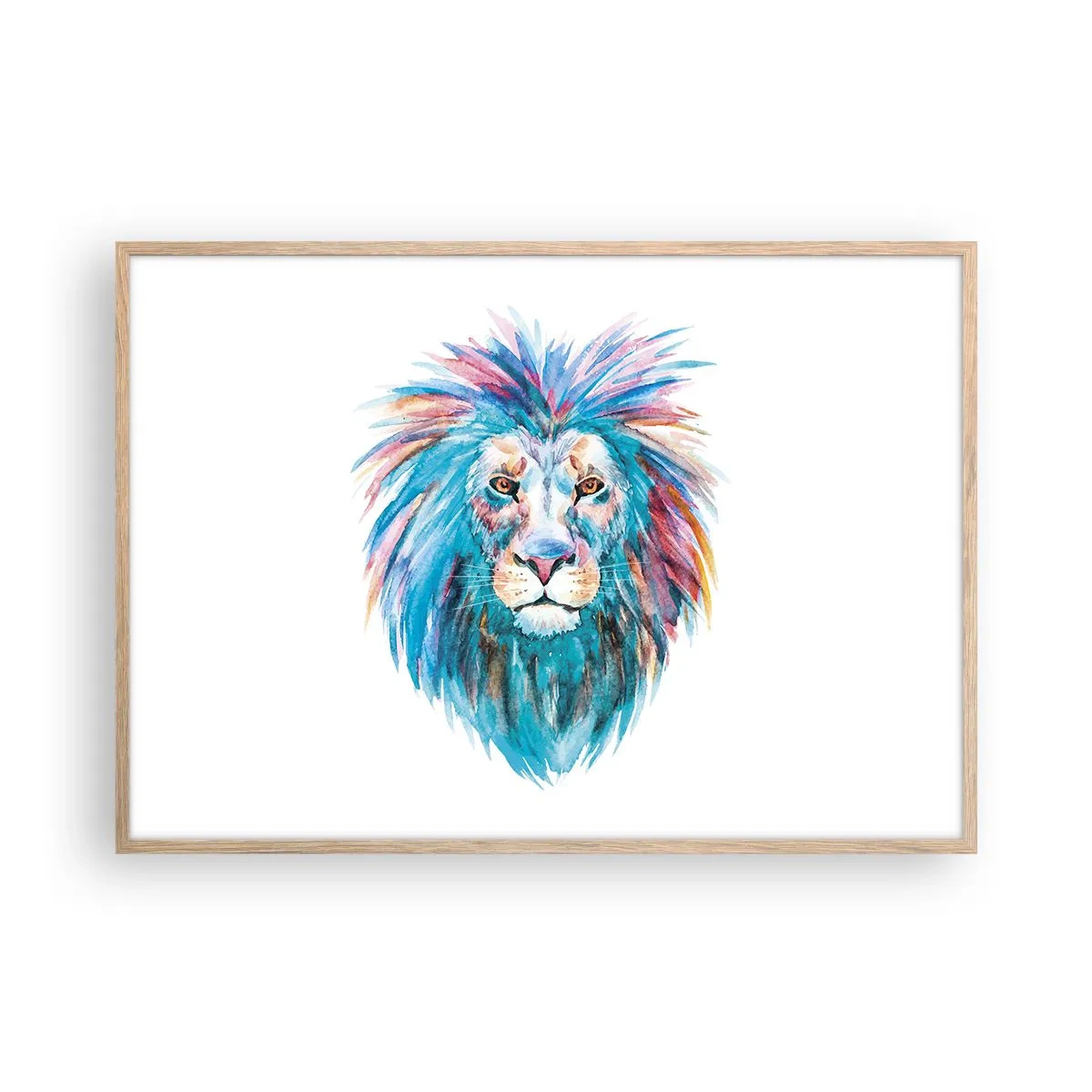 Plakat i ramme af lyst egetræ - En elektrificerende aura - 100x70 cm