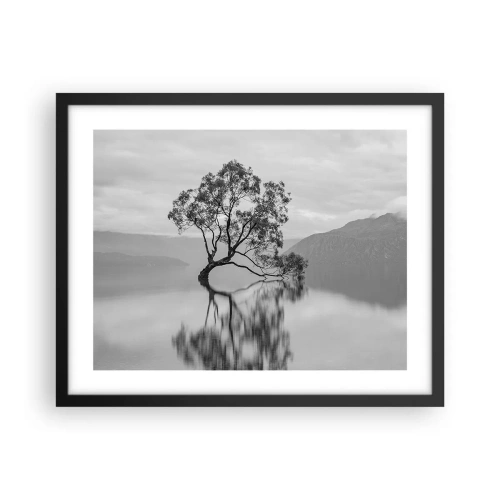 Plakat i sort ramme - Der findes et land - 50x40 cm