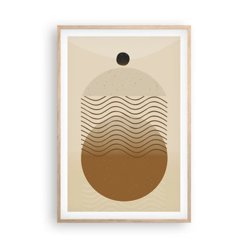 Plakat i ramme af lyst egetræ - Om geometriske figurers oprindelse - 61x91 cm