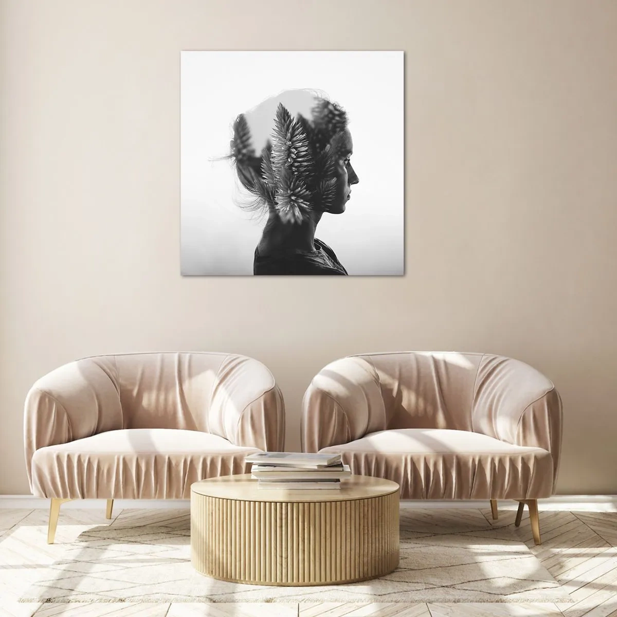 Billede på glas - Dame af fyrreskoven - 40x40 cm