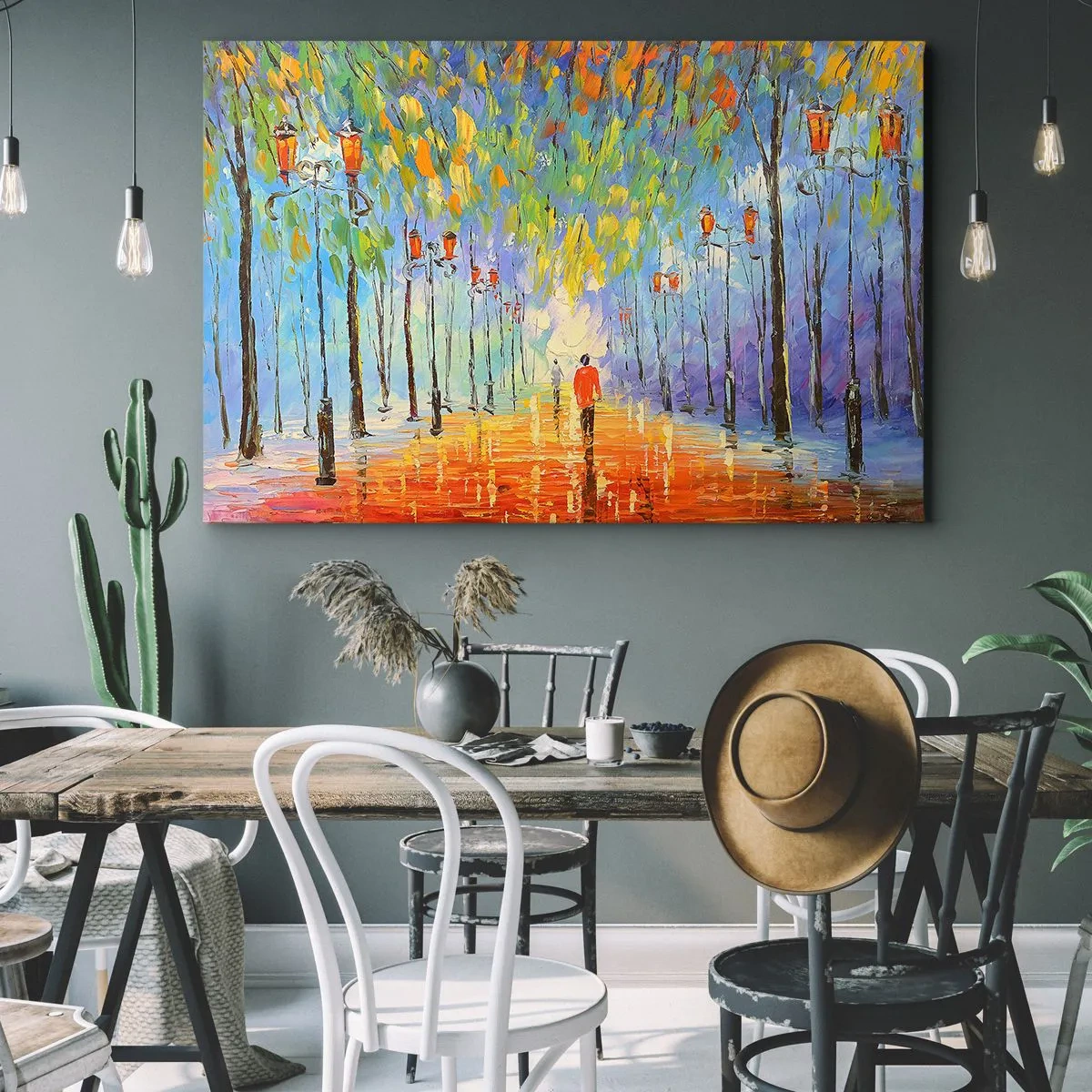 Lærredstryk - Billede på lærred - Nattens sang om regnen - 100x70 cm