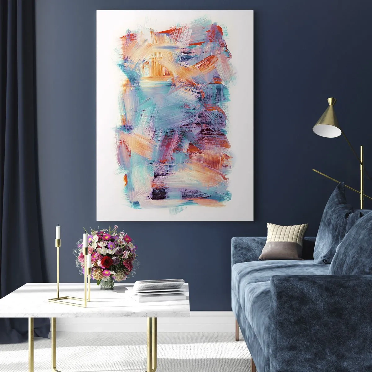 Billede på glas - Farverigt rod - 50x70 cm