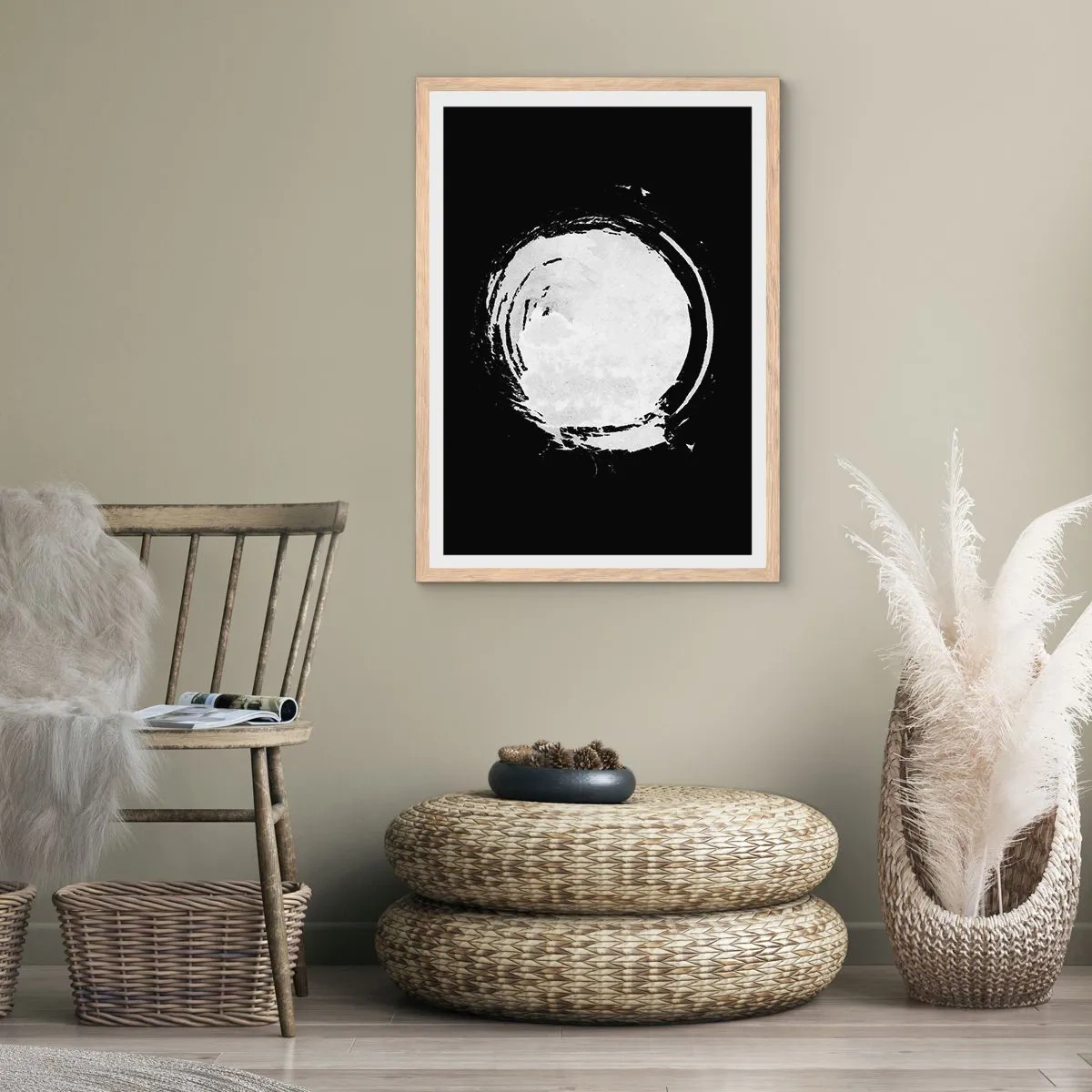 Plakat i ramme af lyst egetræ - Den gode vej ud - 40x50 cm