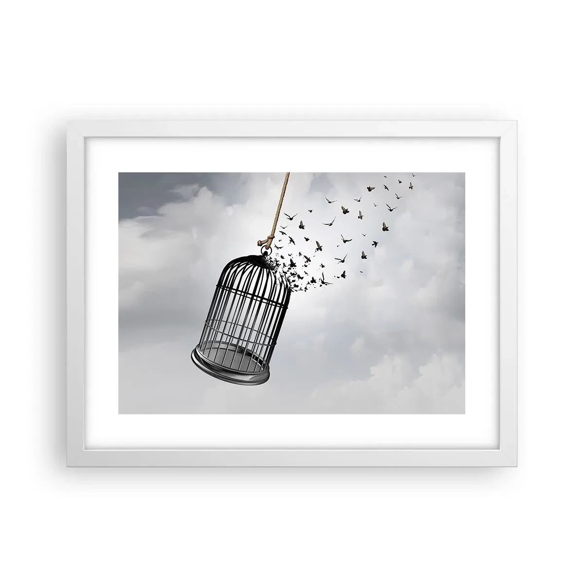 Plakat i hvid ramme - Tro...håb...frihed! - 40x30 cm