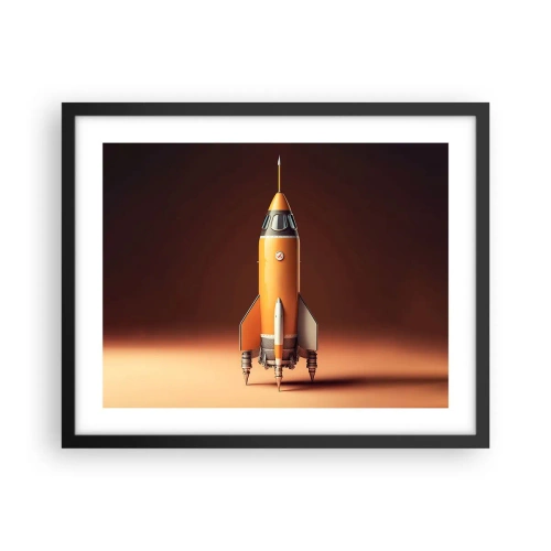 Plakat i sort ramme - Det begynder med en drøm - 50x40 cm