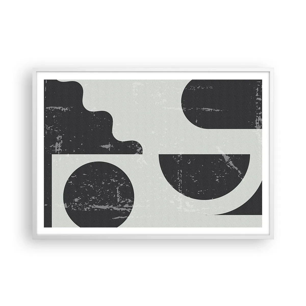 Plakat i hvid ramme - Komposition over og under - 100x70 cm