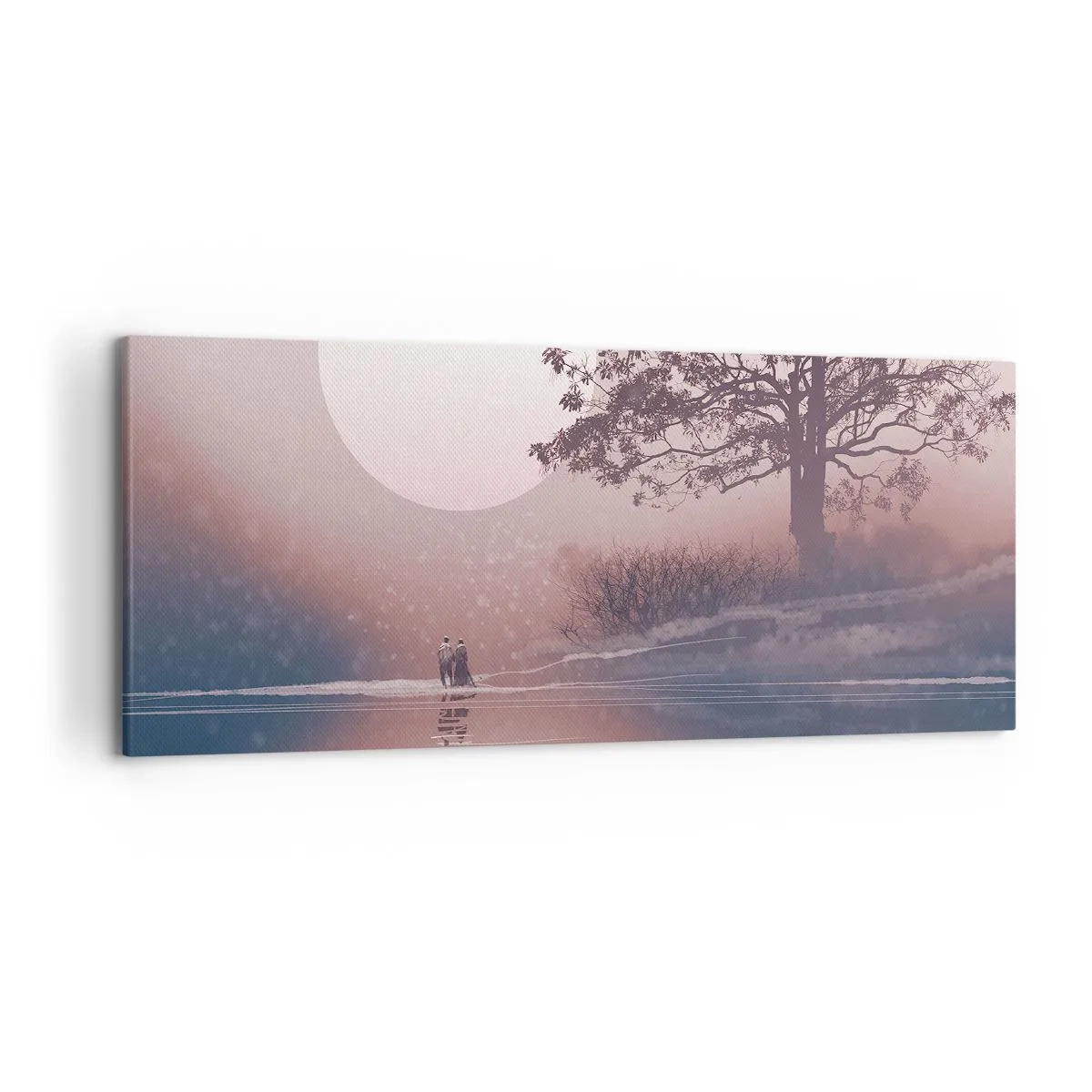 Lærredstryk - Billede på lærred - Natlige mærkværdigheder - 120x50 cm