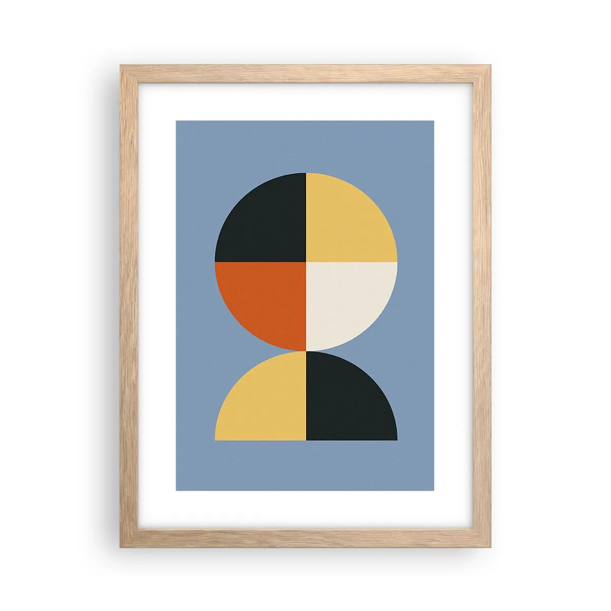 Plakat i ramme af lyst egetræ - Se og tæl - 30x40 cm