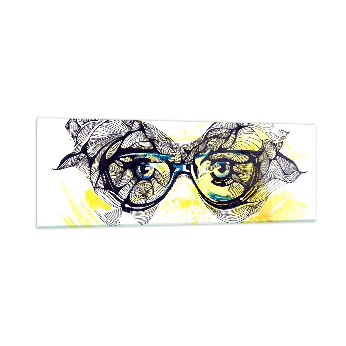 Billede på glas - Gennem blå briller - 90x30 cm