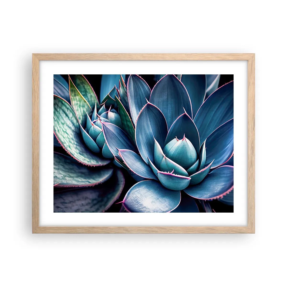 Plakat i ramme af lyst egetræ - Vital kraft - 50x40 cm