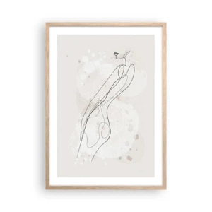 Plakat i ramme af lyst egetræ - At forvilde sig med blikket - 50x70 cm