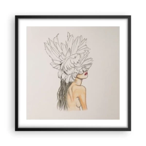 Plakat i sort ramme - Skønhed kronet - 50x50 cm