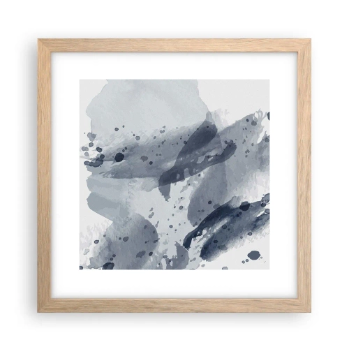 Plakat i ramme af lyst egetræ - En undersøgelse af vandets natur - 30x30 cm