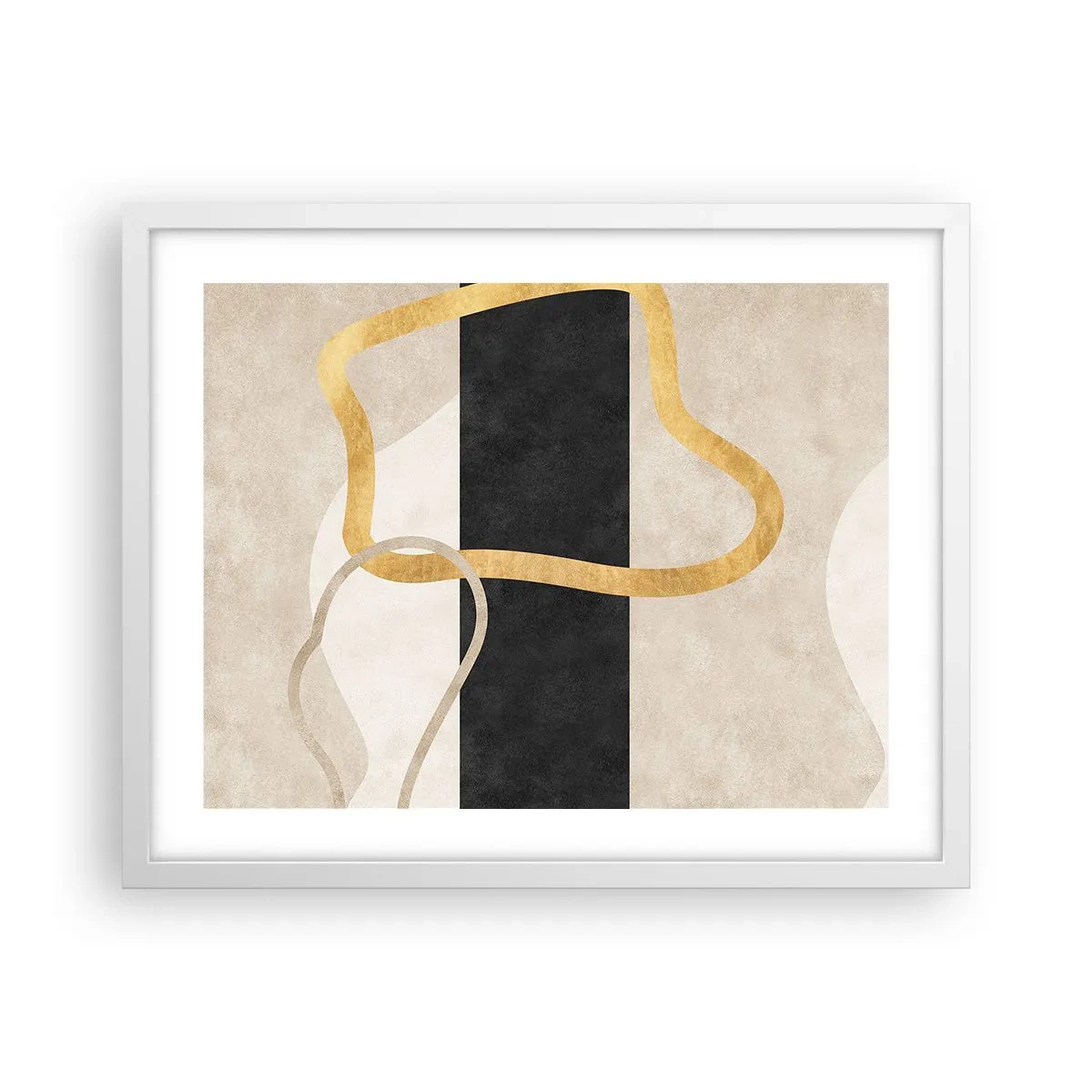 Plakat i hvid ramme - Sløjfeformede former - 50x40 cm