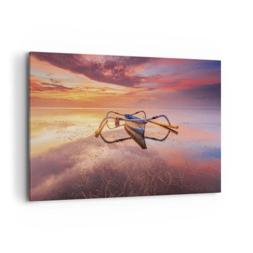 Lærredstryk - Billede på lærred - Roen ved en tropisk aften - 100x70 cm