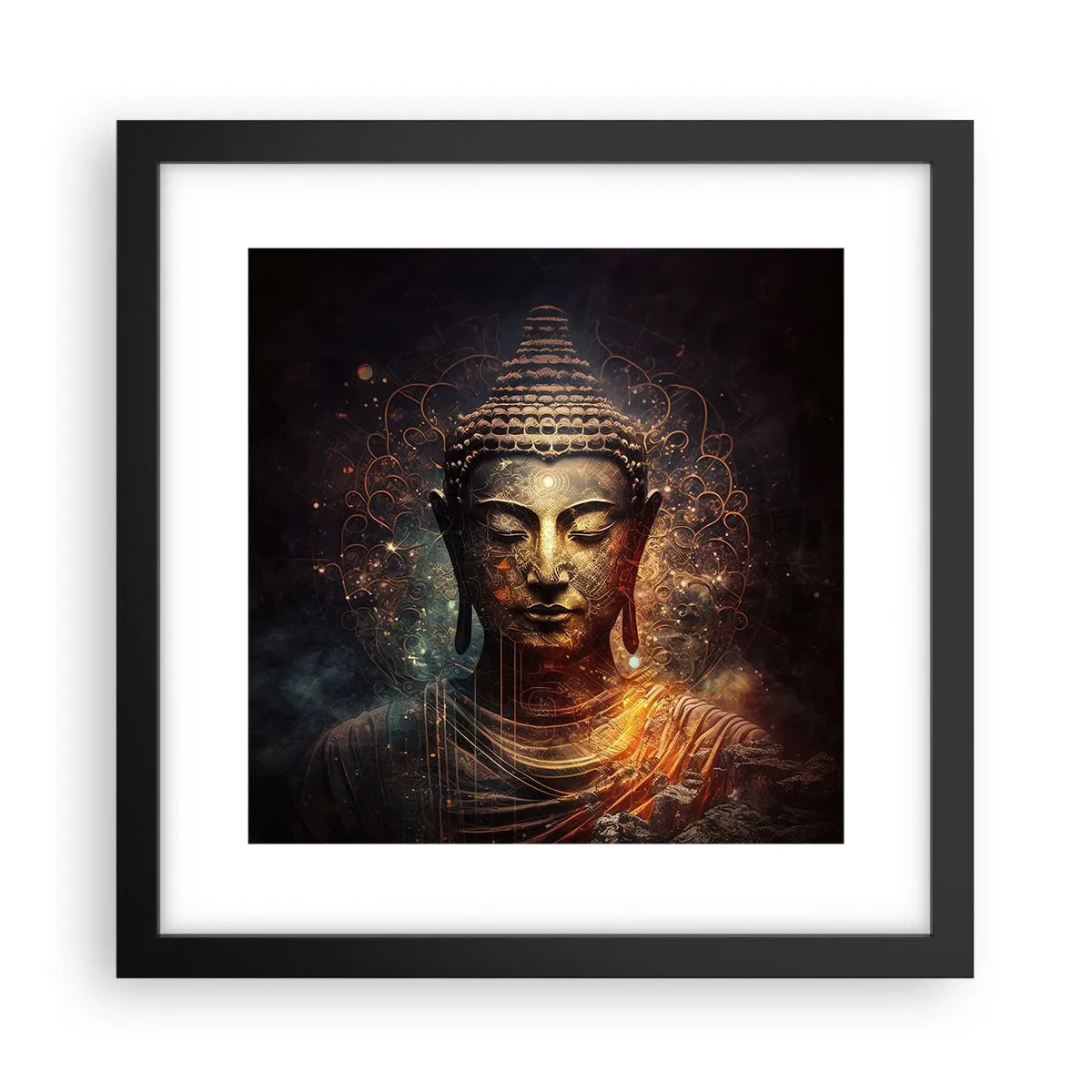 Plakat i sort ramme - Åndelig balance - 30x30 cm