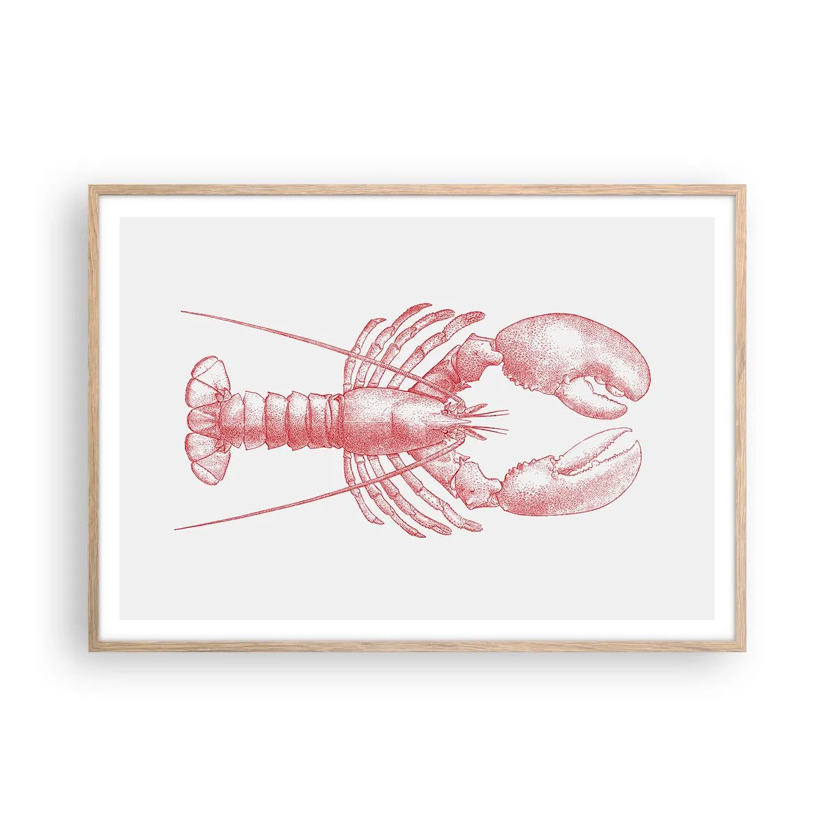 Plakat i ramme af lyst egetræ - Hummer, der er Homer værdig - 100x70 cm