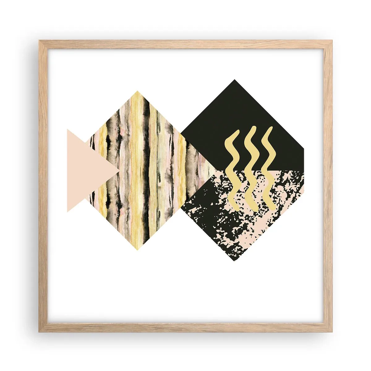 Plakat i ramme af lyst egetræ - Ikke så simpelt - 50x50 cm