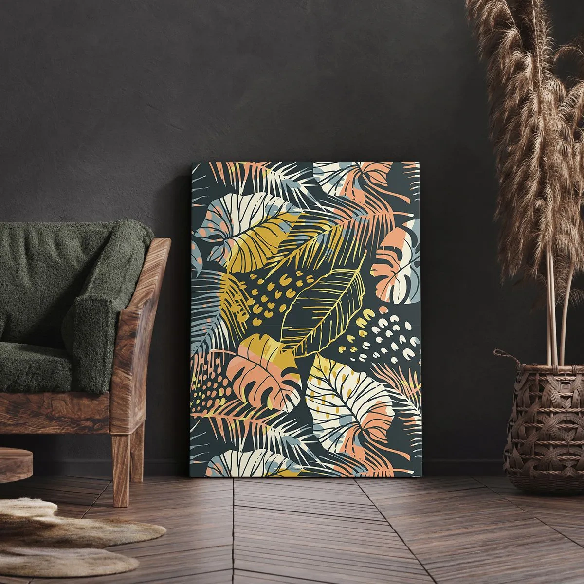 Lærredstryk - Billede på lærred - Løvrig fantasi - 50x70 cm