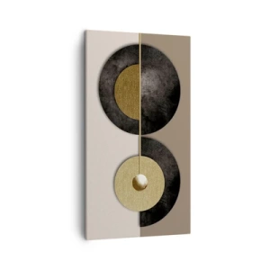Lærredstryk - Billede på lærred - Variationer omkring en cirkel - 45x80 cm