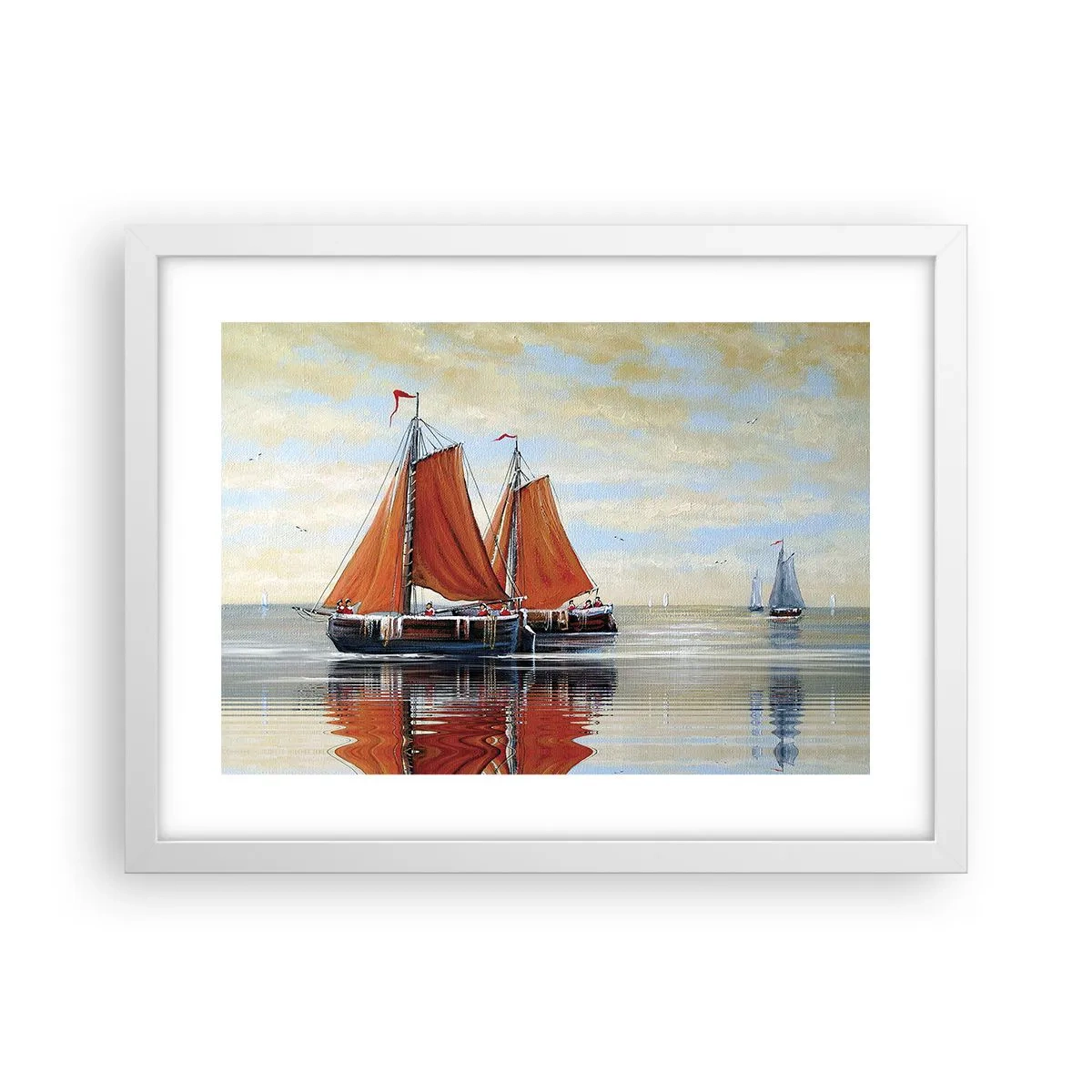 Plakat i hvid ramme - Hey, sejl, sømand.... - 40x30 cm