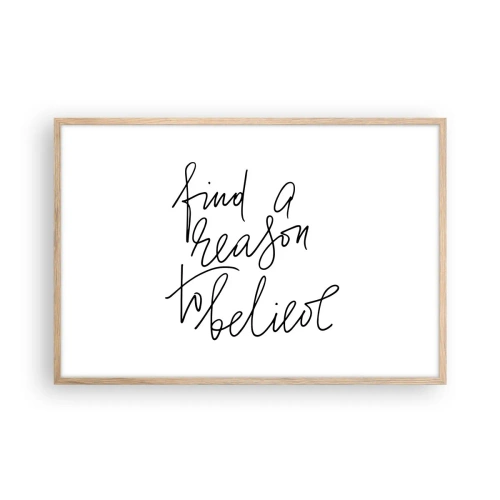 Plakat i ramme af lyst egetræ - Det er muligt - 91x61 cm