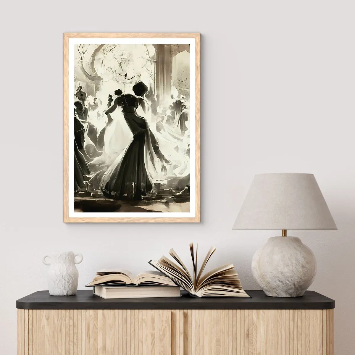 Plakat i ramme af lyst egetræ - Den store maskerade - 30x40 cm
