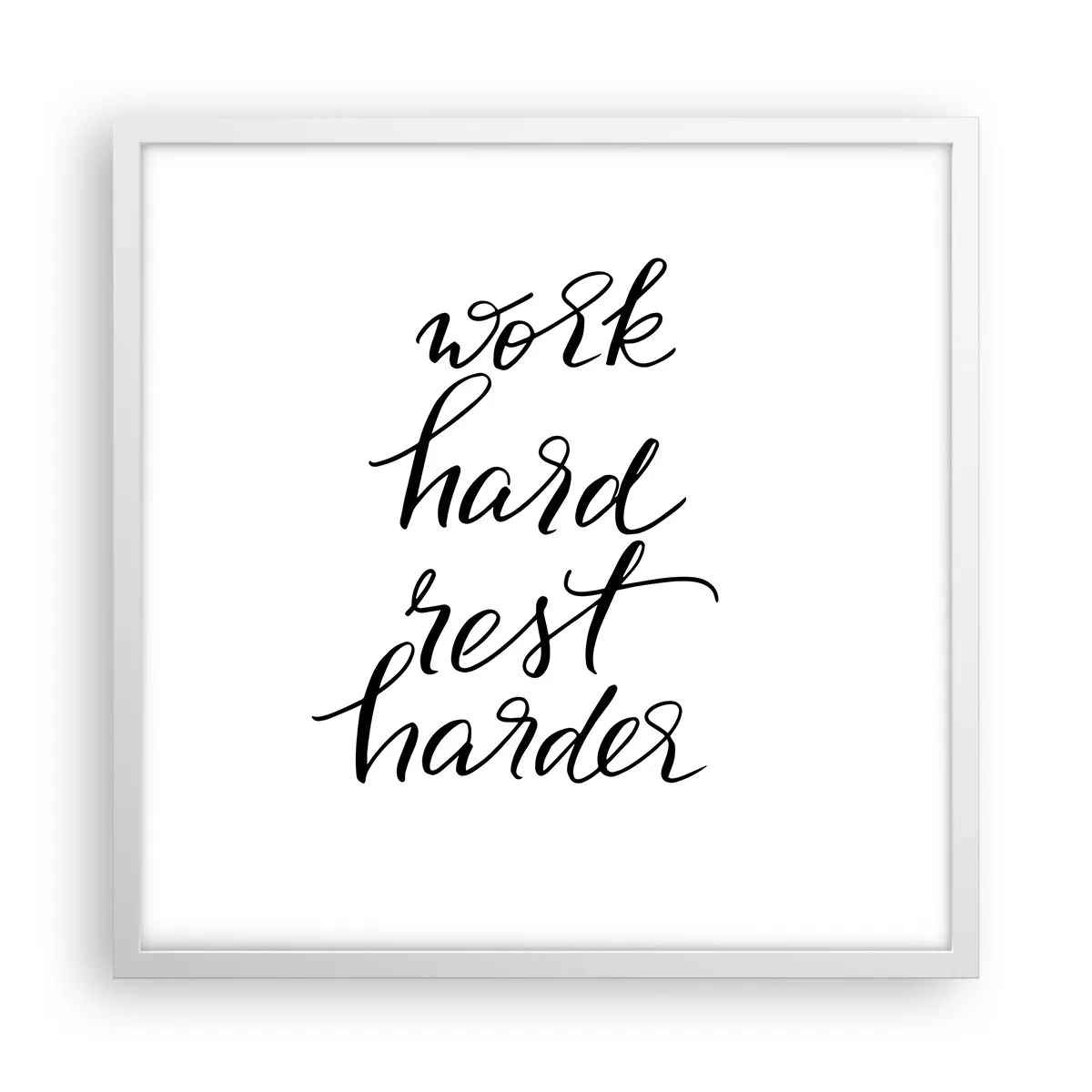 Plakat i hvid ramme - Balance i livet - 50x50 cm