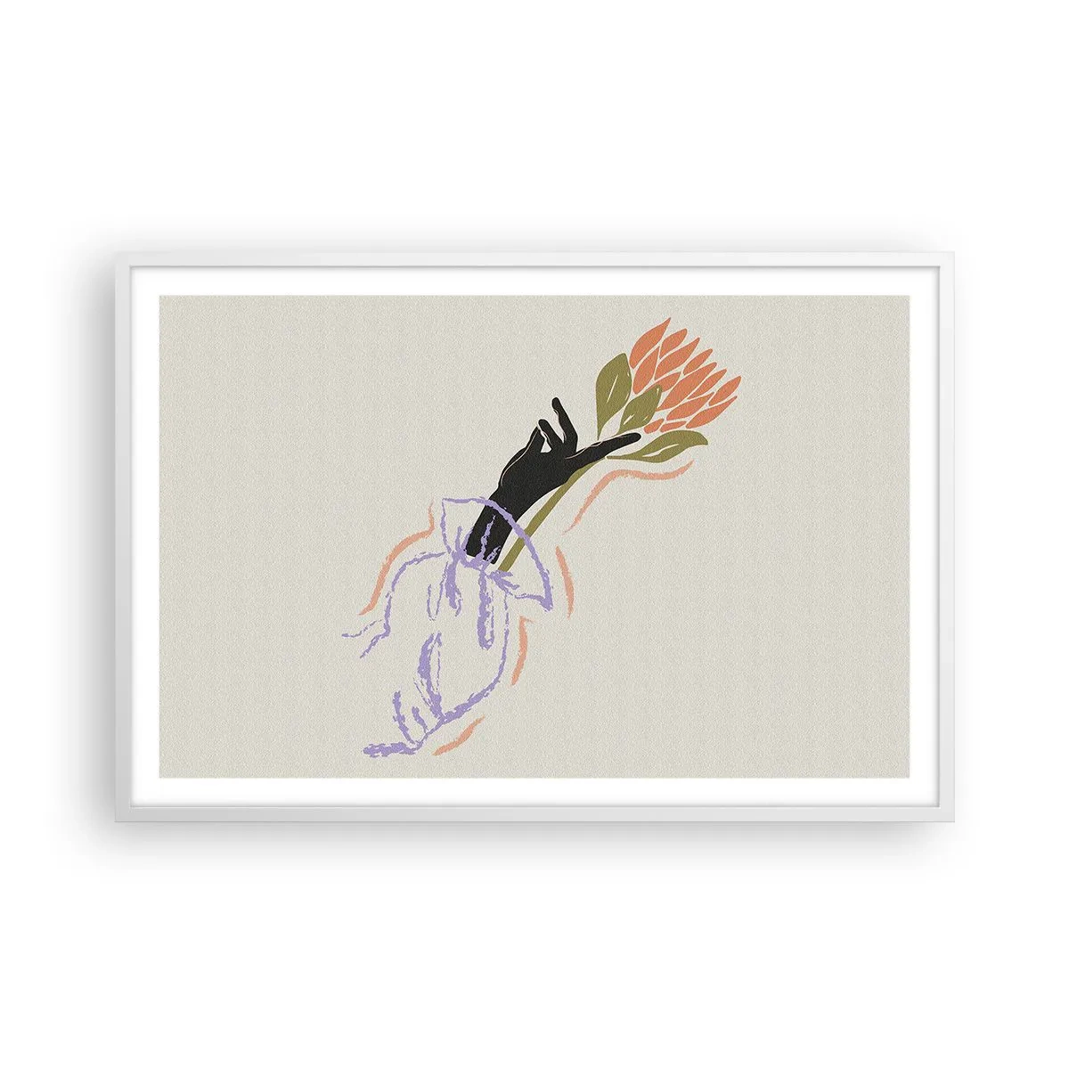 Plakat i hvid ramme - En søsterlig berøring - 91x61 cm