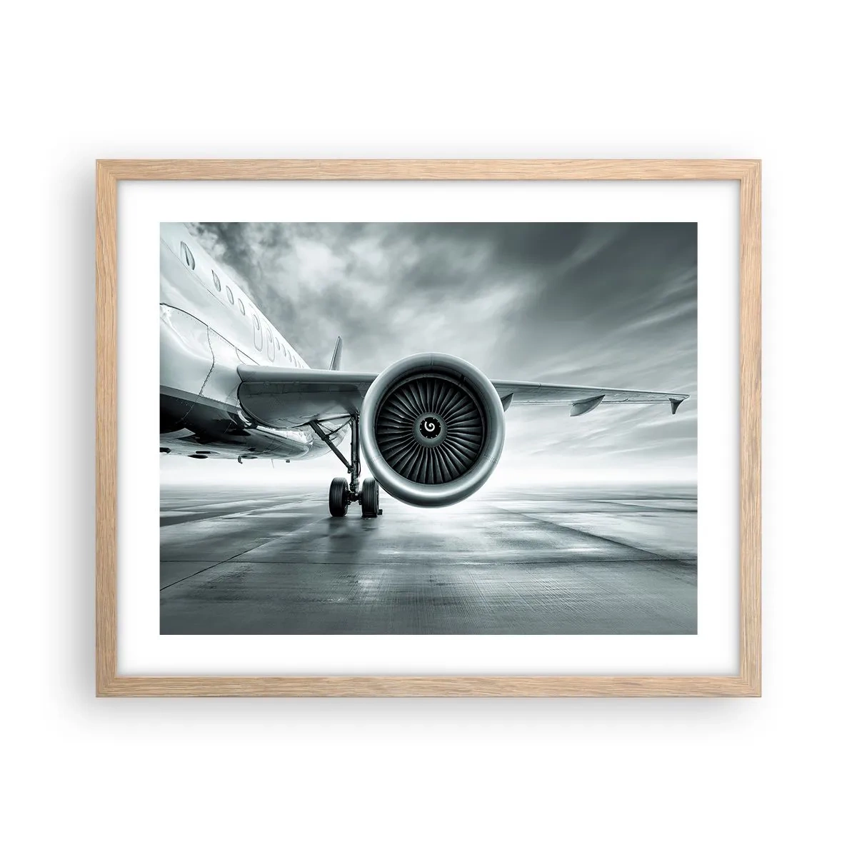 Plakat i ramme af lyst egetræ - Der er kraft! - 50x40 cm