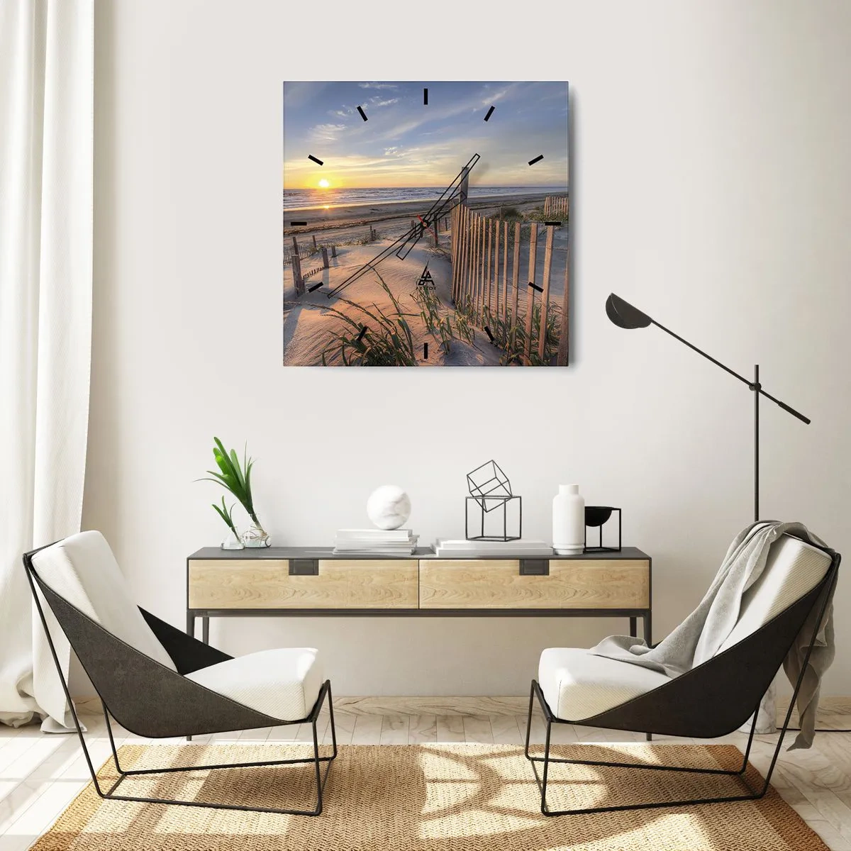 Vægur, Uret - Vindens blænding og skygge - 40x40 cm