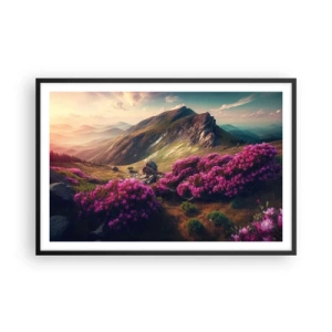 Plakat i sort ramme - Sommer i bjergene - 91x61 cm