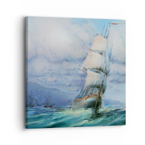 Lærredstryk - Billede på lærred - God vind - 30x30 cm