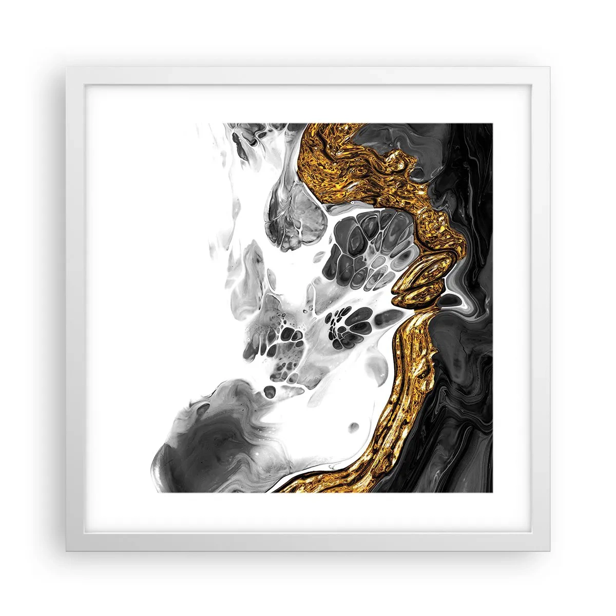 Plakat i hvid ramme - Organisk sammensætning - 40x40 cm