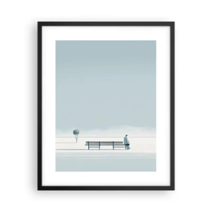 Plakat i sort ramme - Ja, jeg venter. - 40x50 cm