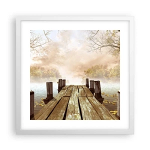 Plakat i hvid ramme - Efterårets blide tristhed - 40x40 cm