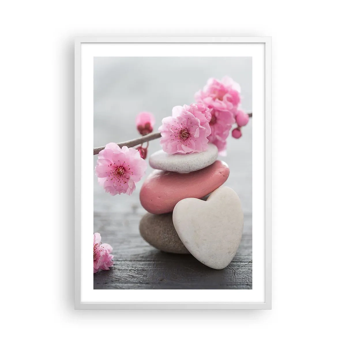 Plakat i hvid ramme - Kirsebærblomstens lyksalighed - 50x70 cm