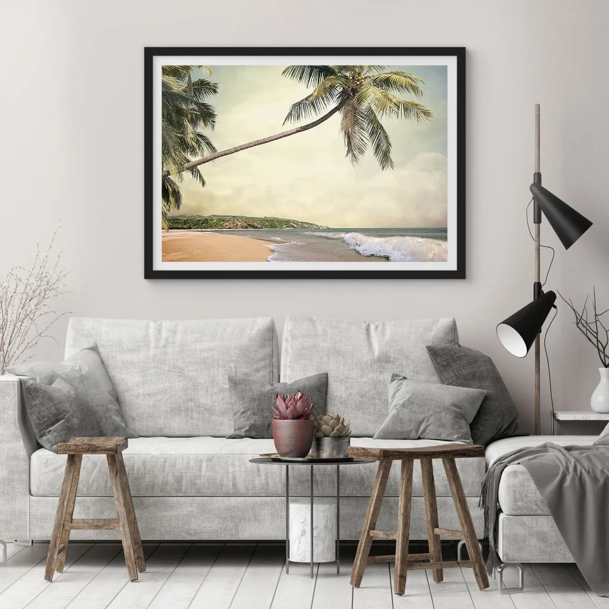 Plakat i sort ramme - En tropisk drøm - 70x50 cm