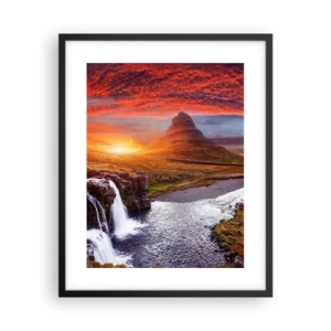 Plakat i sort ramme - En udsigt over Midgård - 40x50 cm