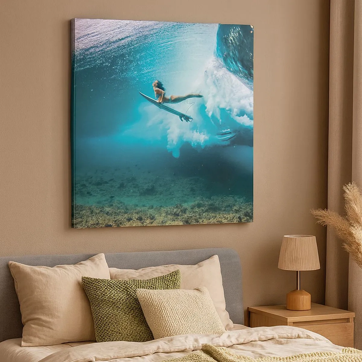 Lærredstryk - Billede på lærred - Undervandsverden - 30x30 cm