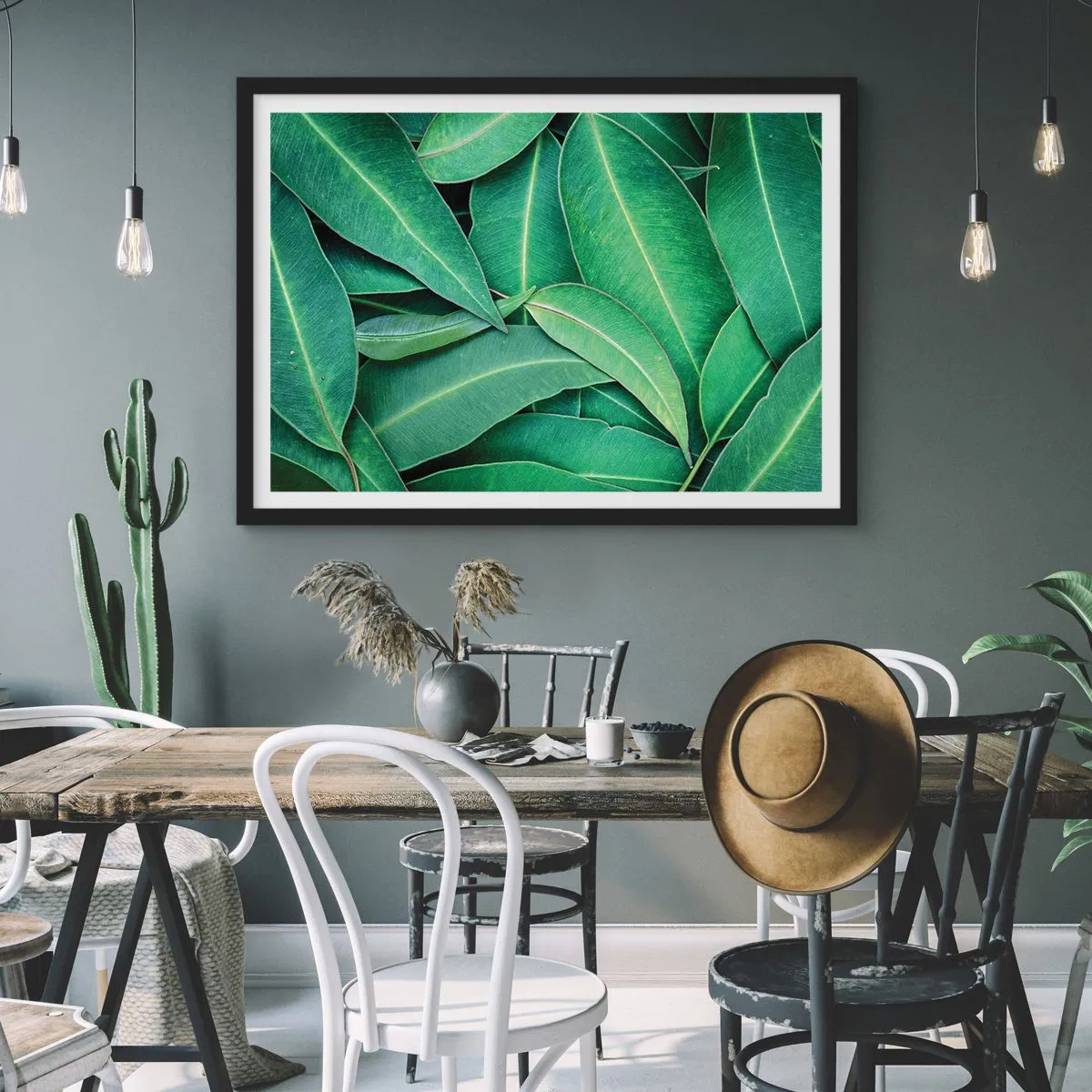 Plakat i sort ramme - Saftig og frisk - 100x70 cm