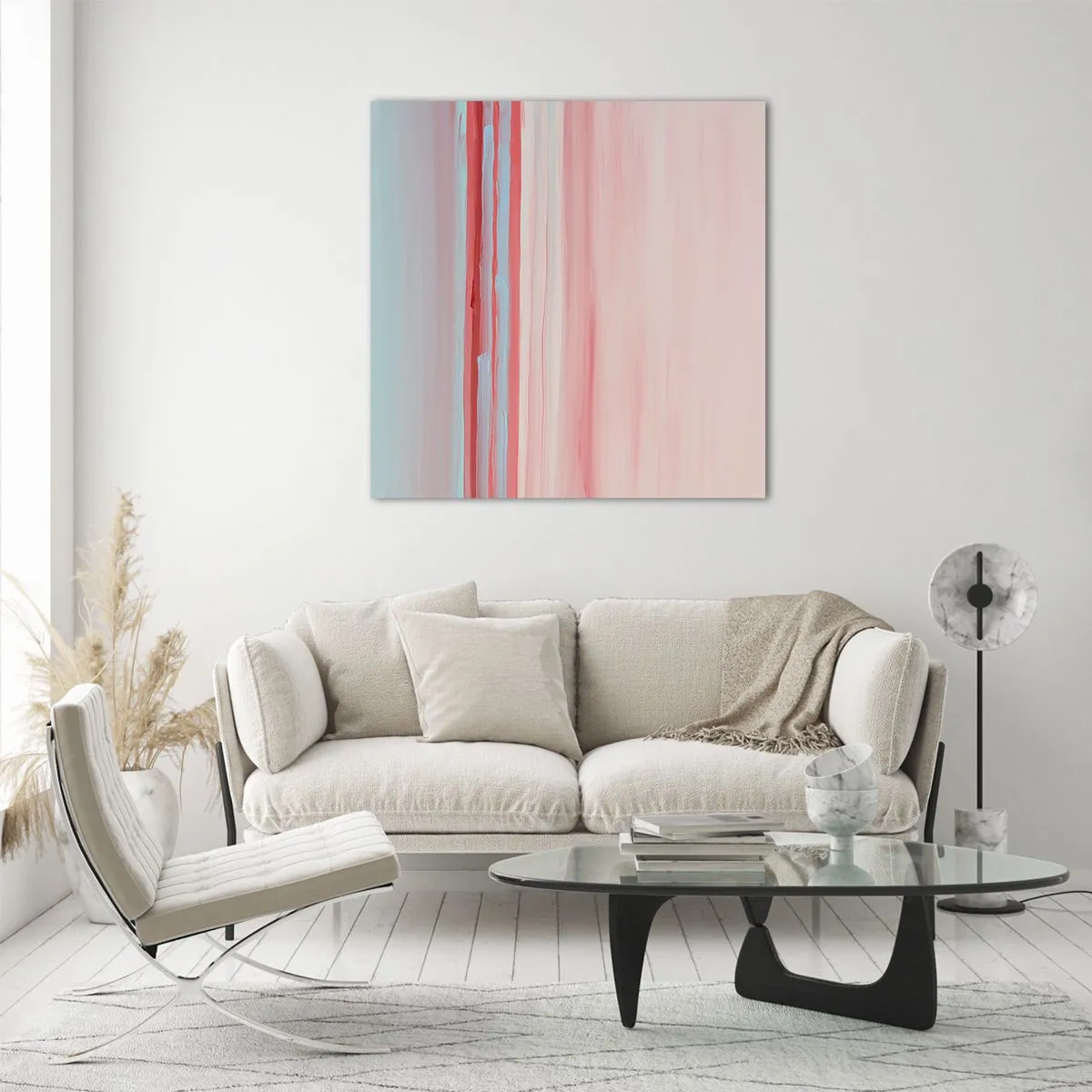 Billede på glas - Abstraktion ved daggry - 70x70 cm