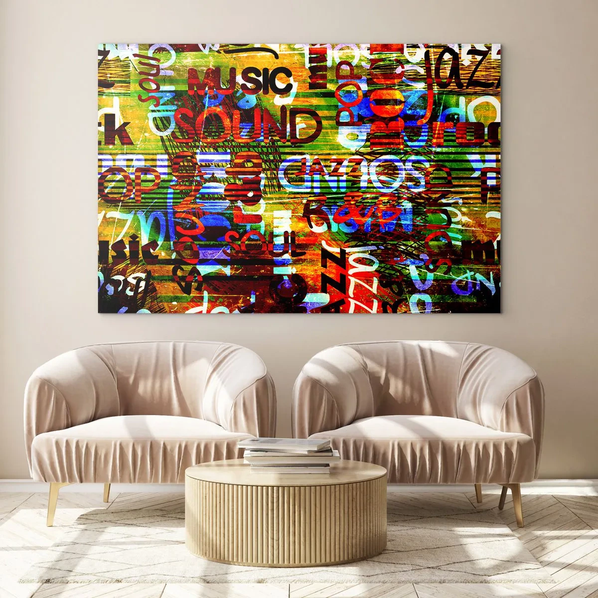 Billede på glas - Alle lydens farver - 100x70 cm