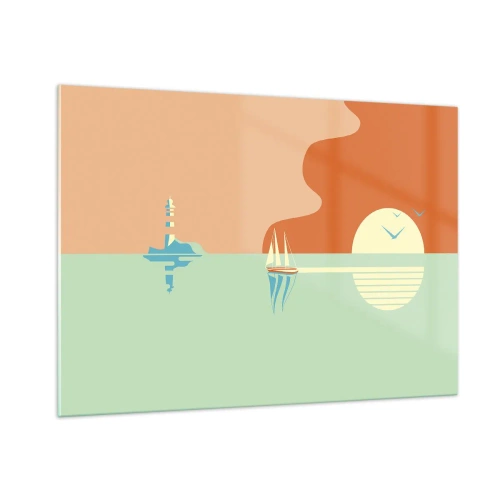 Billede på glas - Det perfekte havlandskab - 100x70 cm