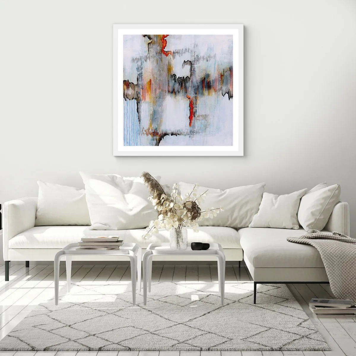 Plakat i hvid ramme - En pind på vandet - 30x30 cm