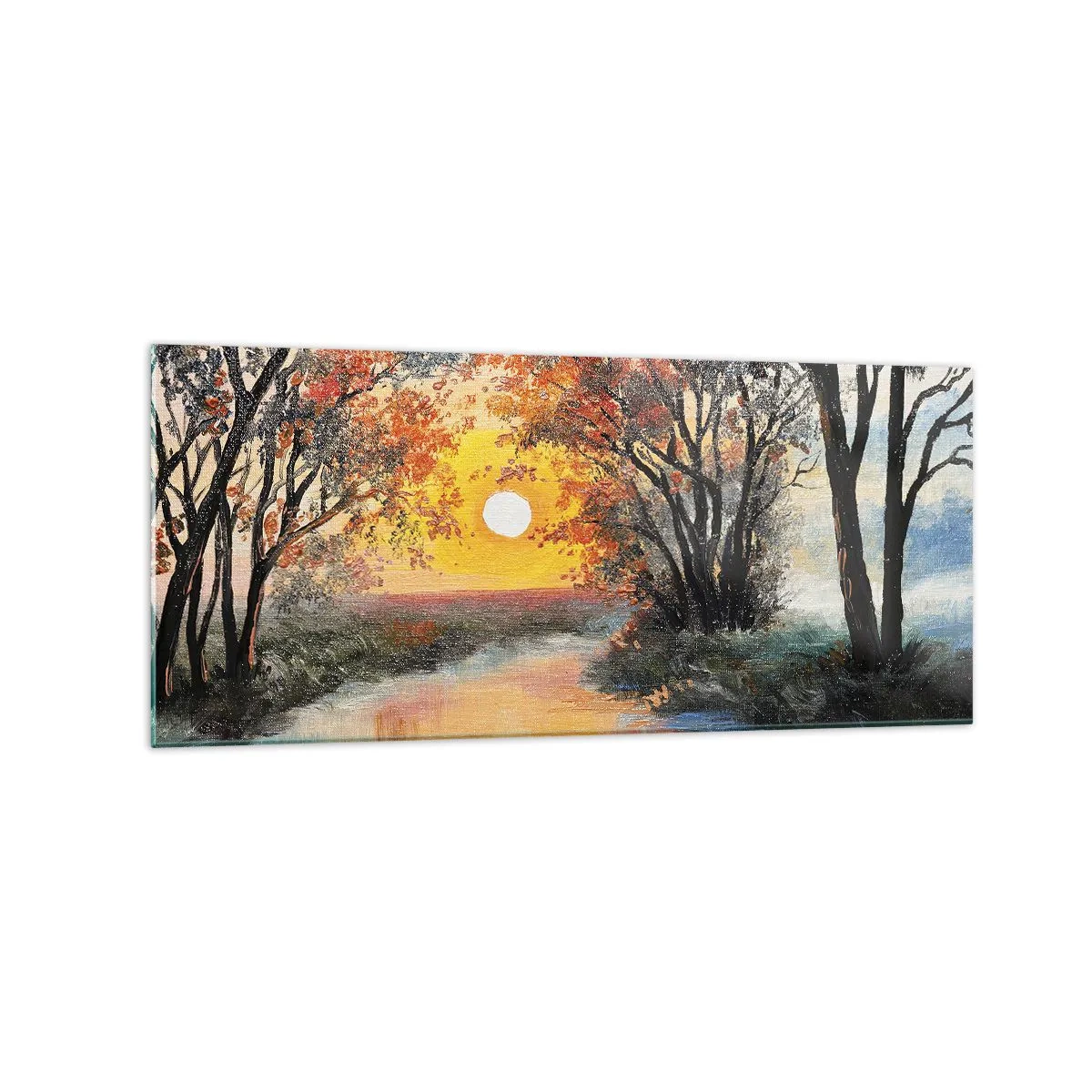 Billede på glas - Efterårs atmosfære - 120x50 cm