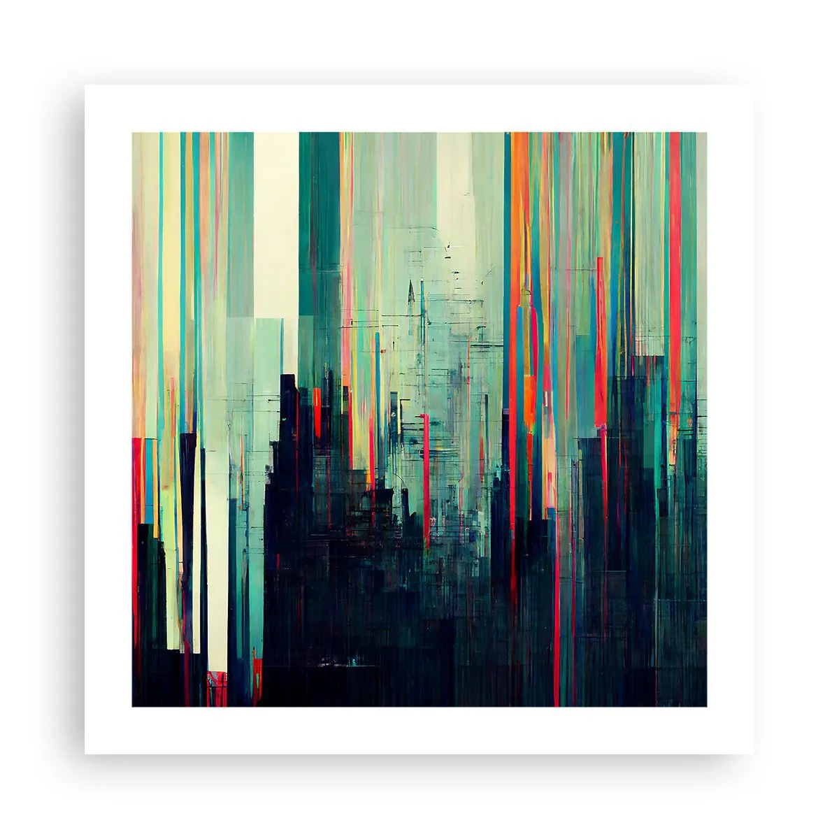 Plakat - Futuristisk by - 50x50 cm