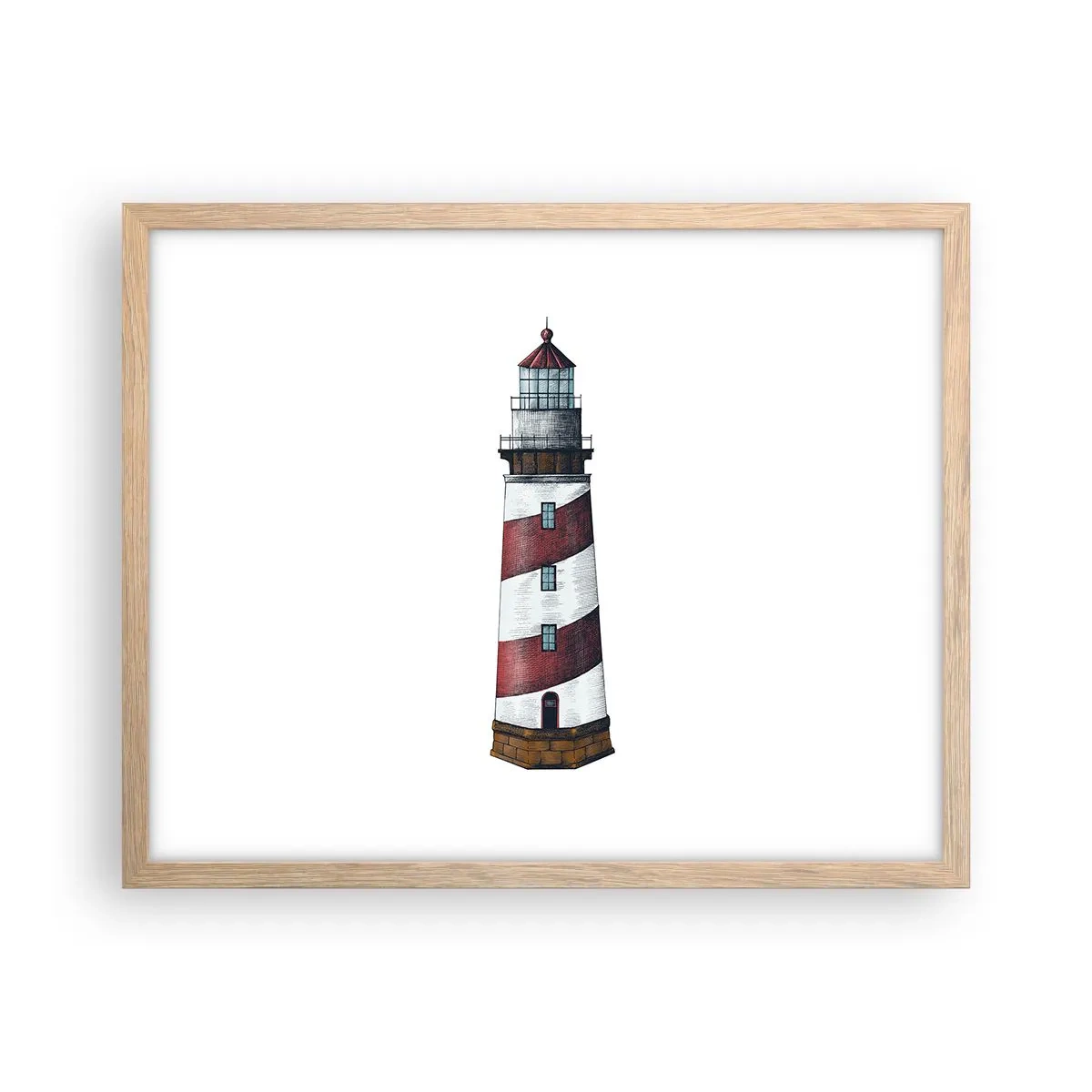 Plakat i ramme af lyst egetræ - Altid på vagt - 50x40 cm