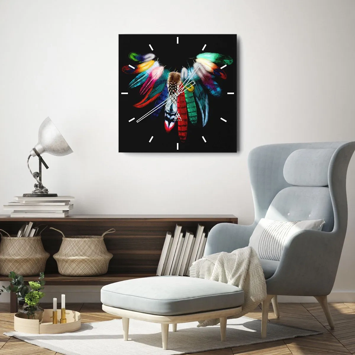 Vægur, Uret - Indisk halskæde - 40x40 cm